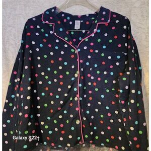 15 Sleep Chic 2 piece Multi Color Polka Dot pajama Short set - flannel 